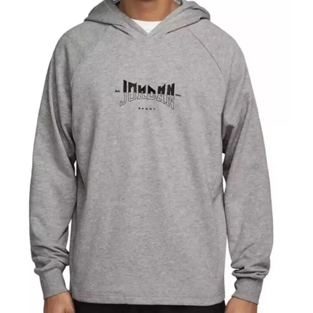 $72 Nike Air Jordan Men’s Dri-FIT Sport Fleece Hoodie Size Medium Gray FQ6808
